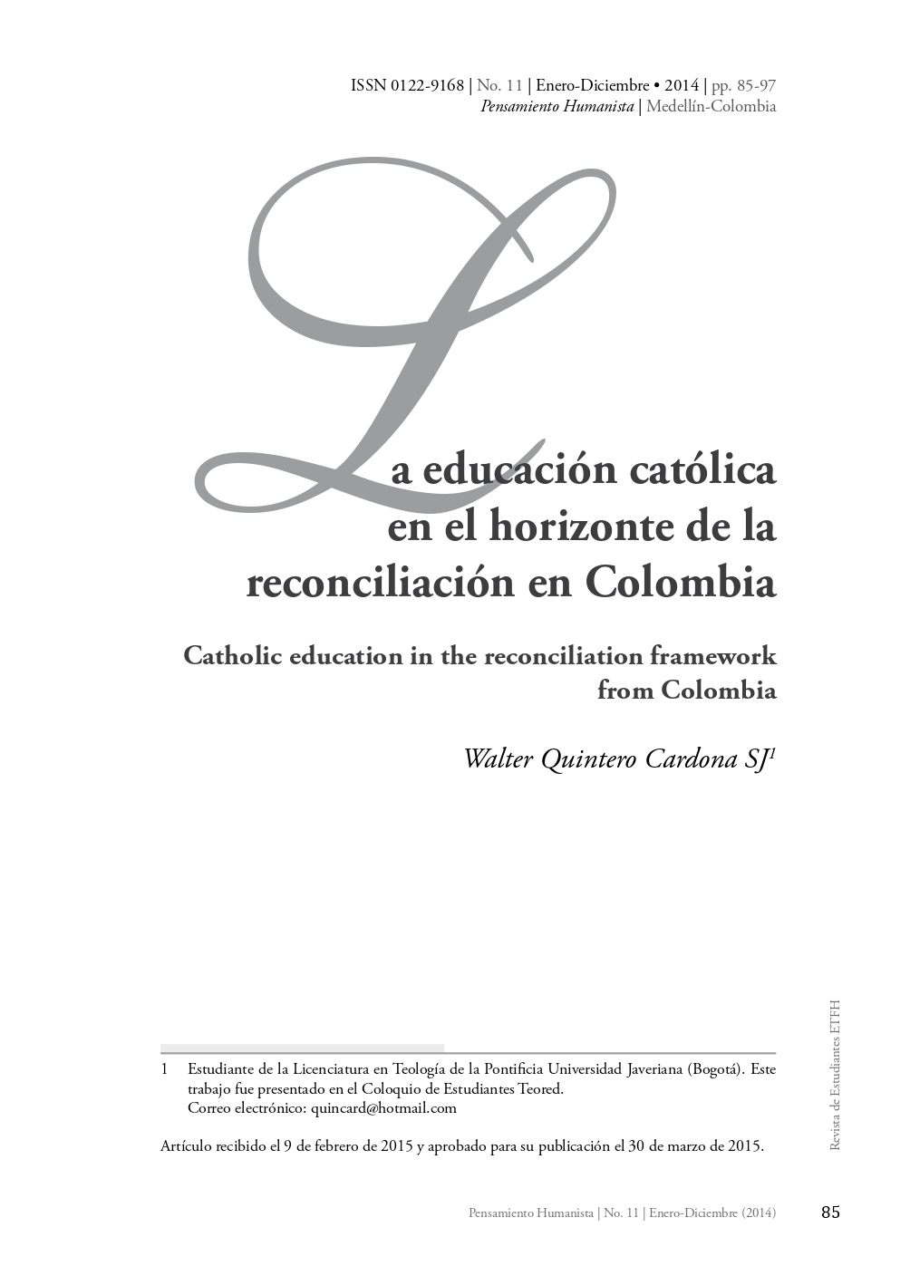 La educacion catolica en el horizonte